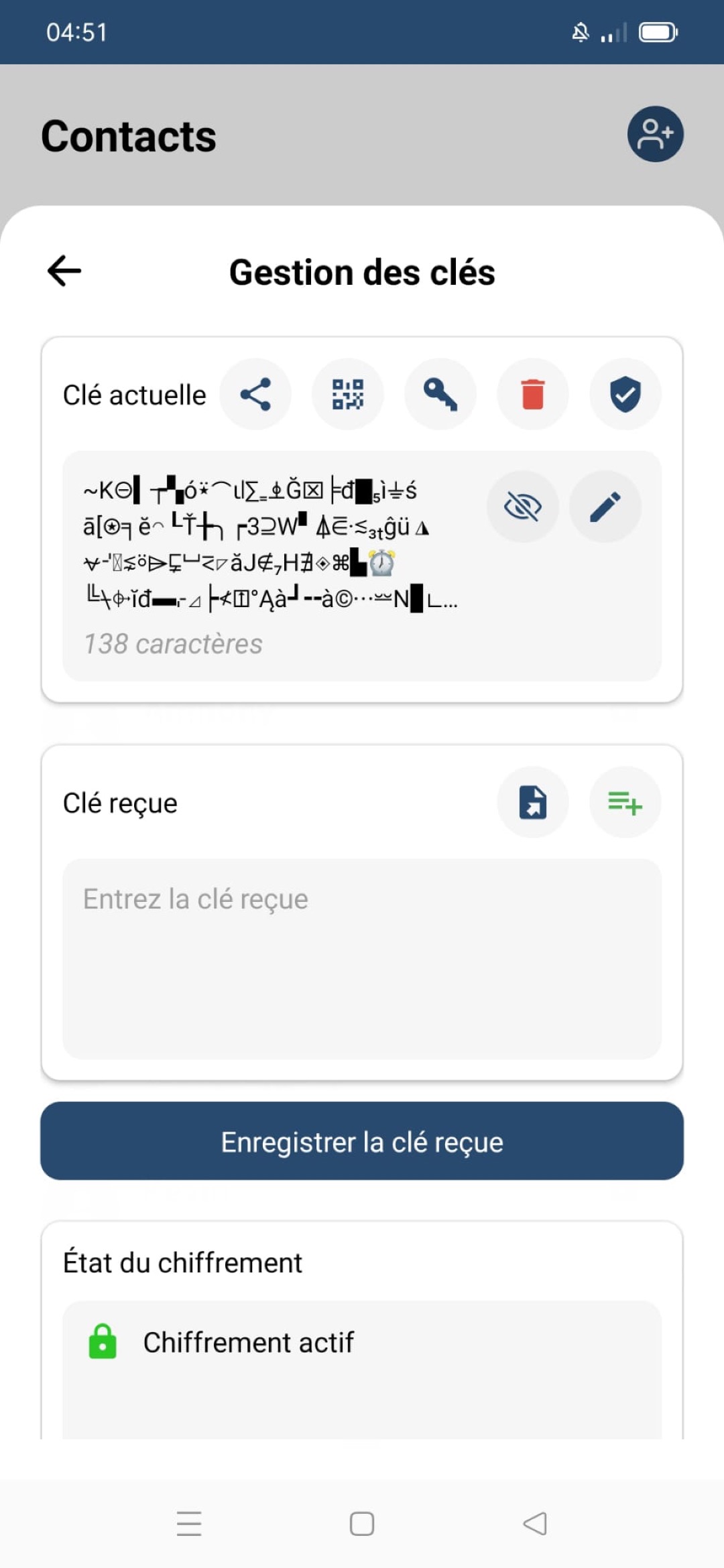 Gestion des clés